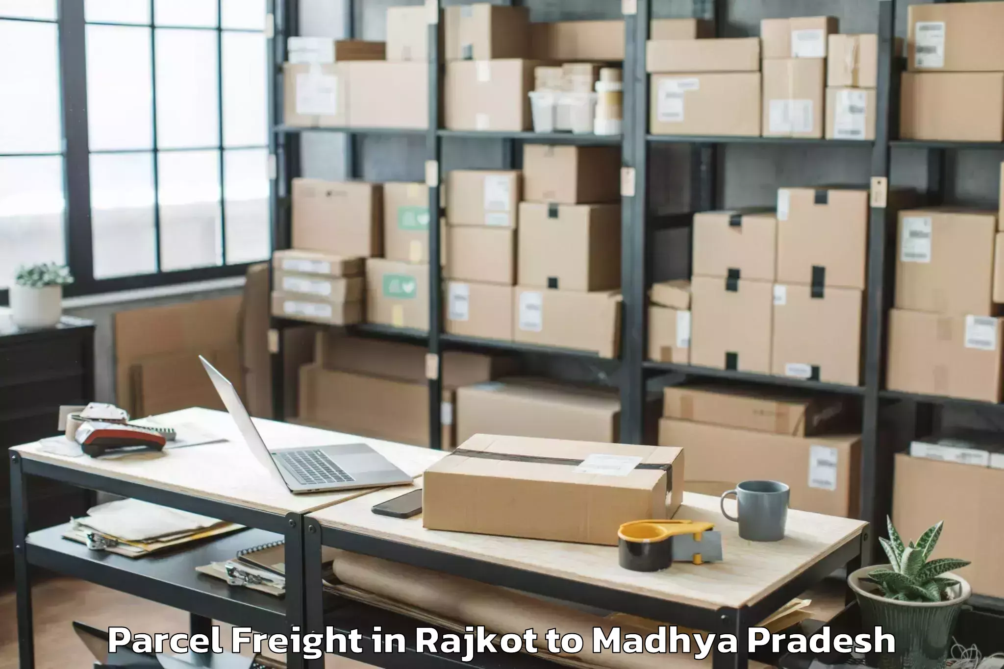 Efficient Rajkot to Sanwer Parcel Freight